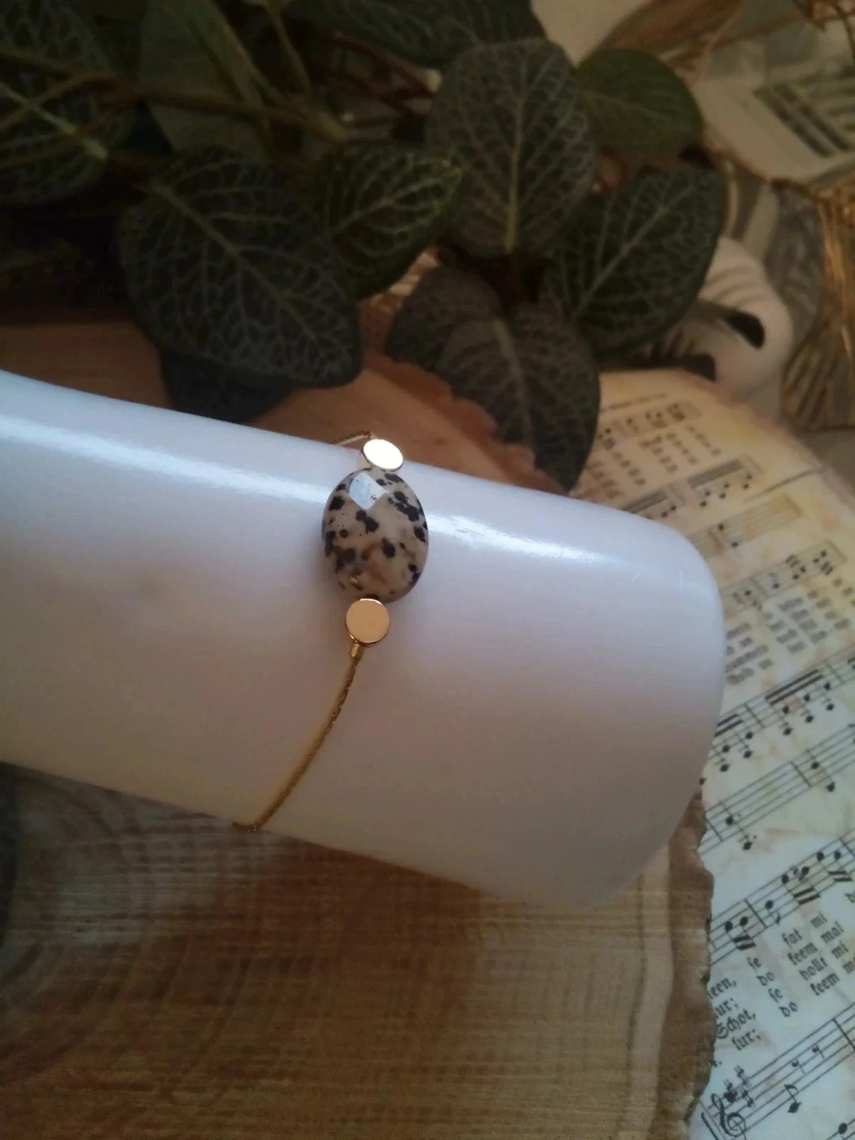 Bracelet jaspe dalmatien – photo 4